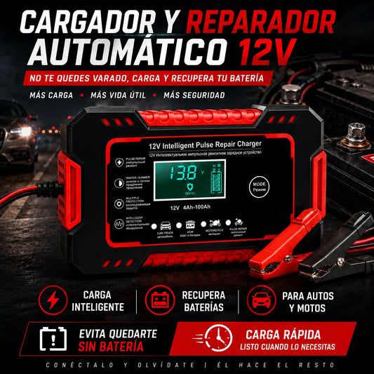 Cargador Inteligente de Baterías - Recupera el control en segundos