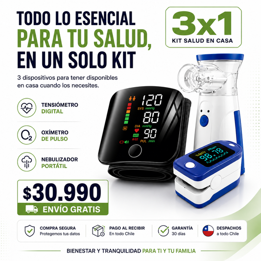 KIT SALUD EN CASA - Tensiómetro + Nebulizador + Oxímetro