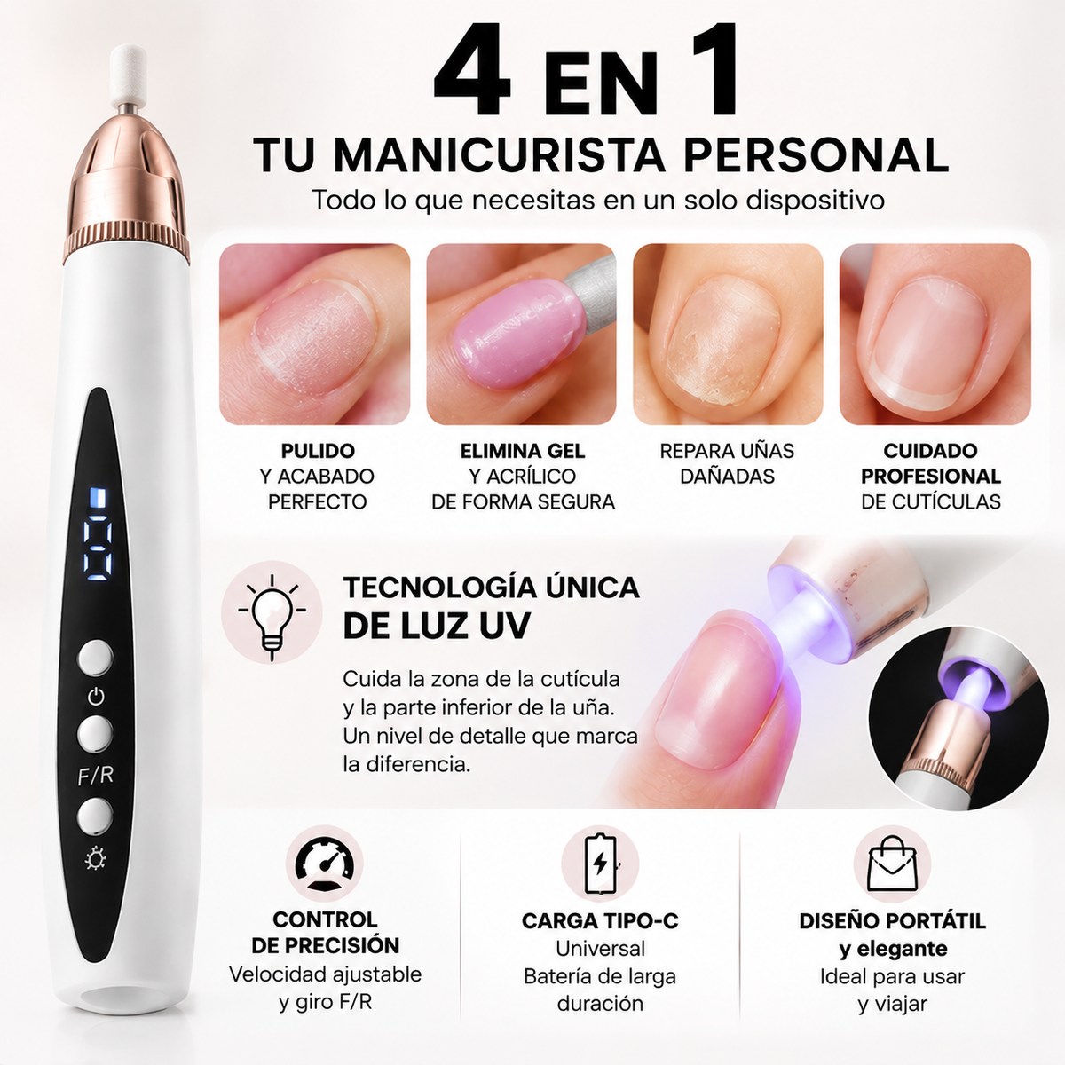 PuliNails™ - Pulidora de Uñas 4 en 1